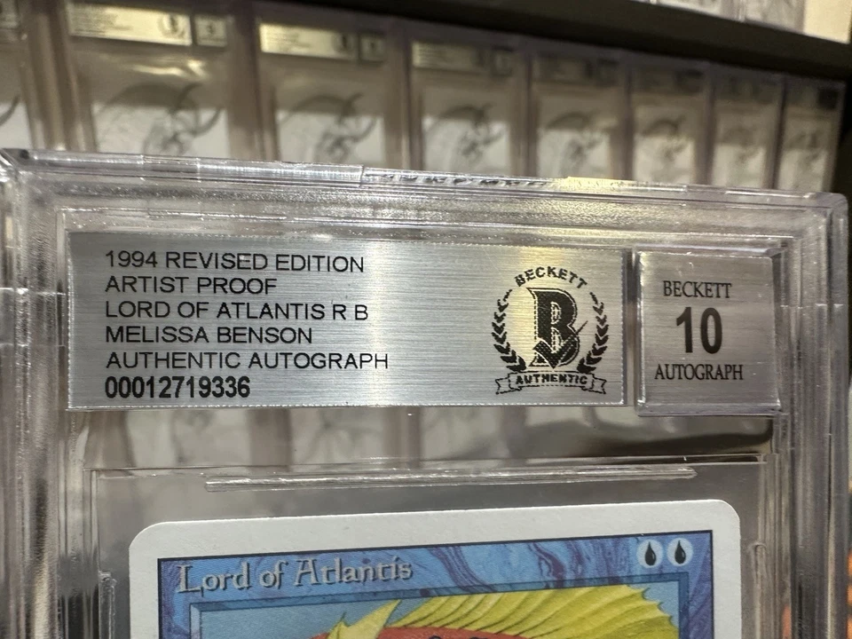 LORD OF ATLANTIS, ARTIST PROOF, REVISED, 1994 MTG, MELISSA BENSON, BAS 10! - Image 3 of 4