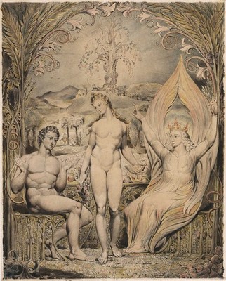 William Blake - Raphael warnt Adam und Eva 2 Innen Highlight Dekor Akzent Min
