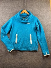 Nike Tech Women's Fleece Funnel Neck Hoodie Blue Space Dye Pullover Medium