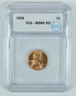 1938 Lincoln Wheat Cent MS66 RD ICG