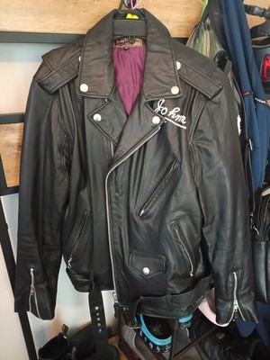 Marlon Brando Leather Sheepskin Jacket Moto Style Curphey Leather Size 40 Men