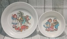 Vintage 1969 Oneida Deluxe Child  s Raggedy Ann  Andy Kids Plastic Bowls