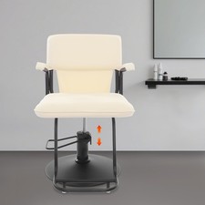 Salon Styling Chair, 360 Swivel Barber Chair, Adjustable Beauty Chair, White
