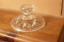 Single Glass Candlestick / Candle Holder  5 cm tall vgc