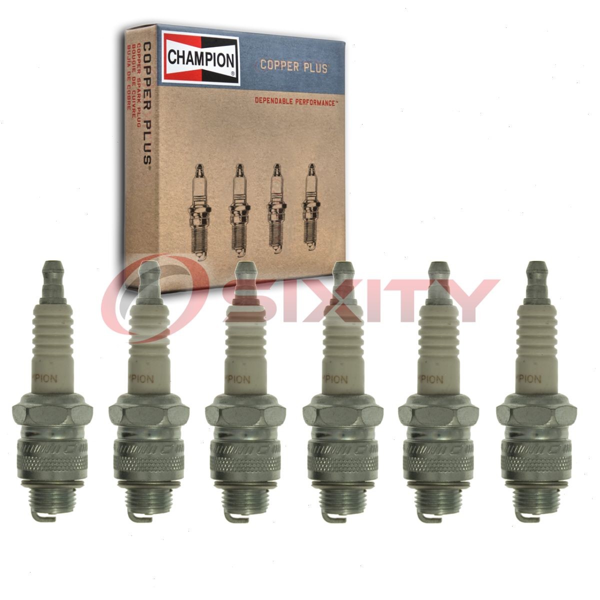 6 pc Champion Copper Plus Spark Plugs for 1961-1962 International C102 3.6L ub