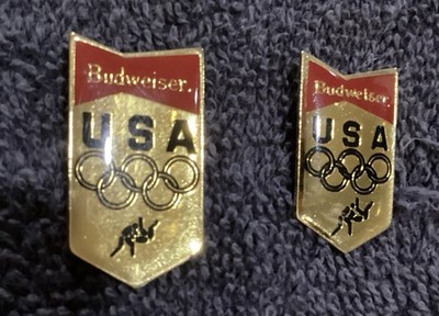 Olympic Pins - 1984 Budweiser Wrestling - Set Of 2