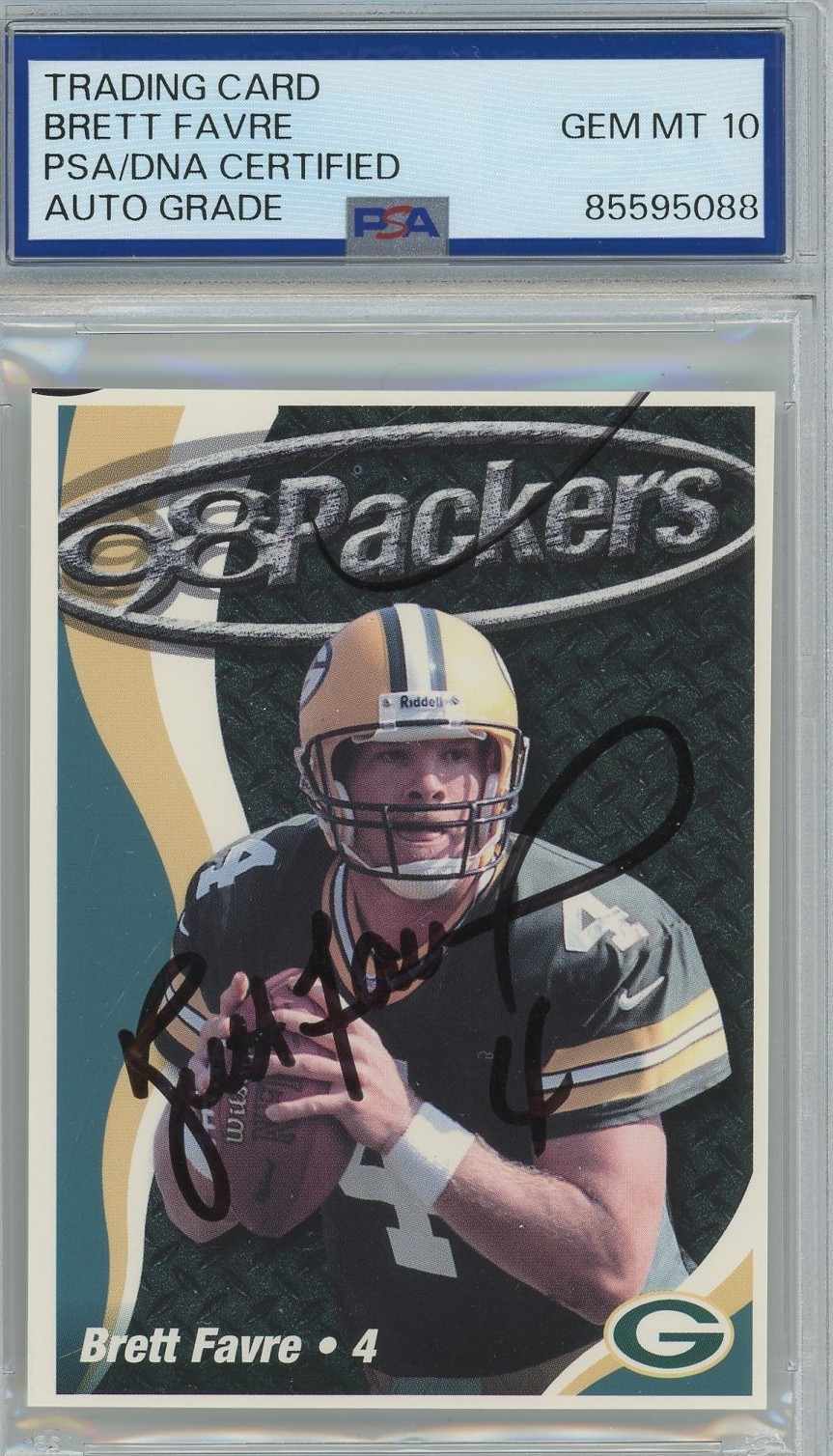 Brett Favre 1998 GEM MT 10 Packers Police Card PSA/DNA Signed Auto Autographed 