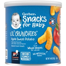 Snacks for Baby, Lil' Crunchies, Baked Grain Snack, 8 Months, Apple Sweet