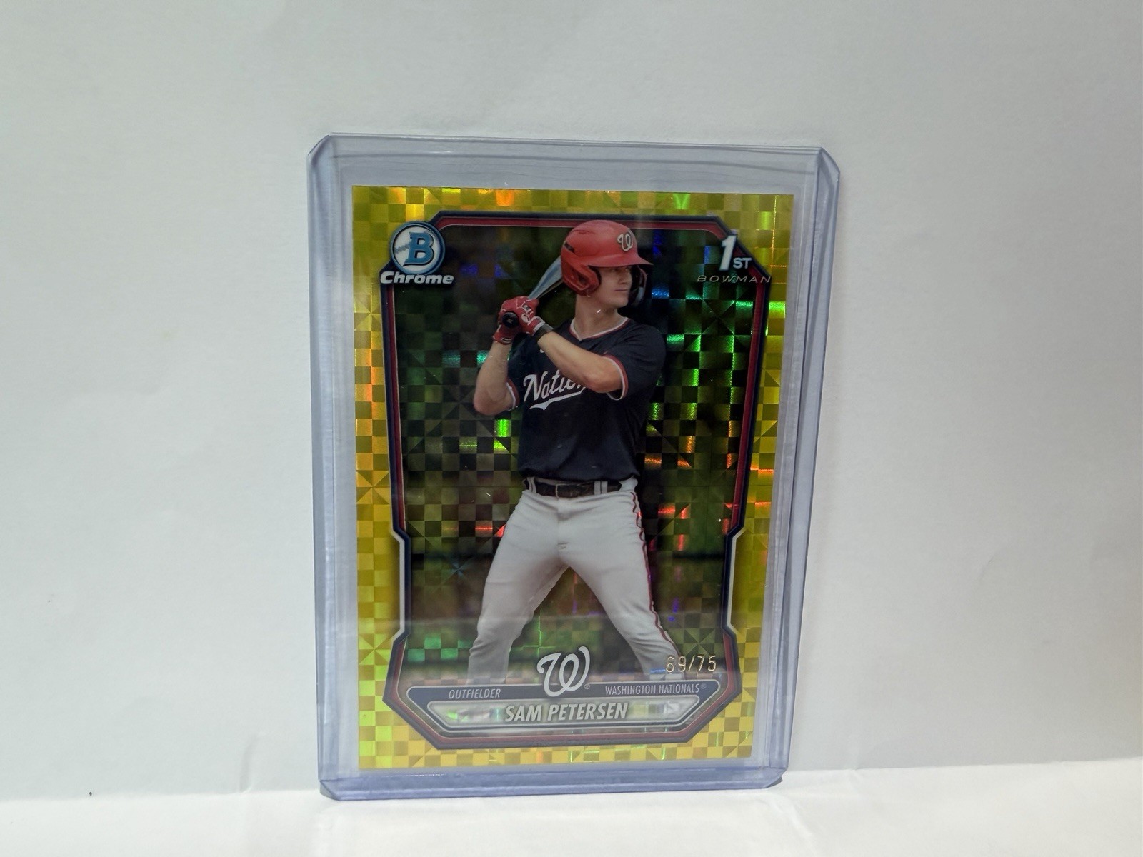 2026 Bowman Chrome - Sam Peterson - Yellow X-Fractor Refractor 69/75 1st