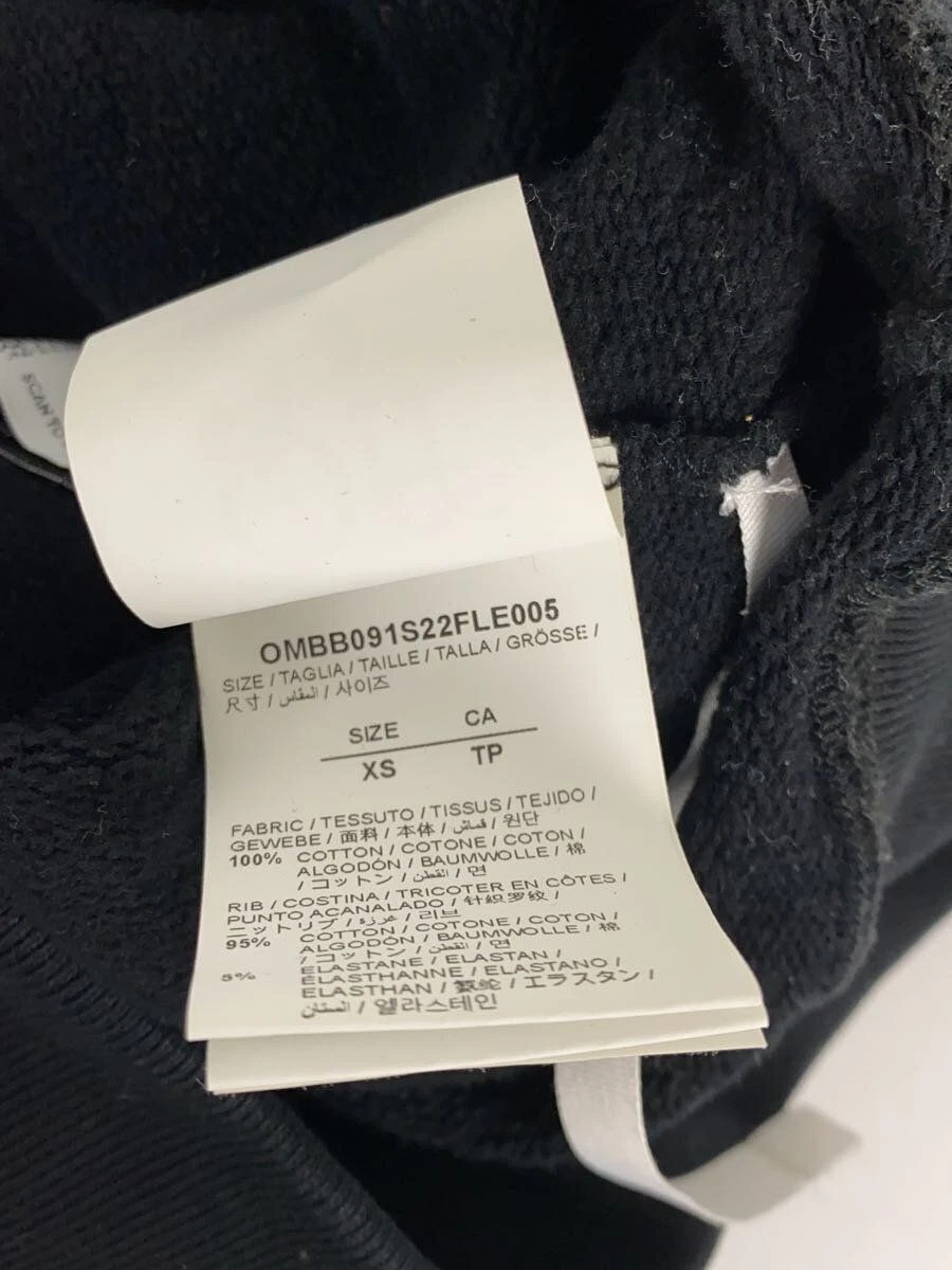 Felpa con cappuccio OFF WHITE L cotone nero OMBB091S22FLE005 usata