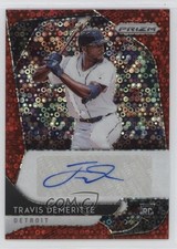 2020 Prizm Rookie Quick Pitch Red Donut Circle 24/35 Travis Demeritte Auto 4at