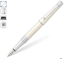 Cross Beverly Pearlescent White Lacquer Fountain Pen Medium Nib AT0496-2MS