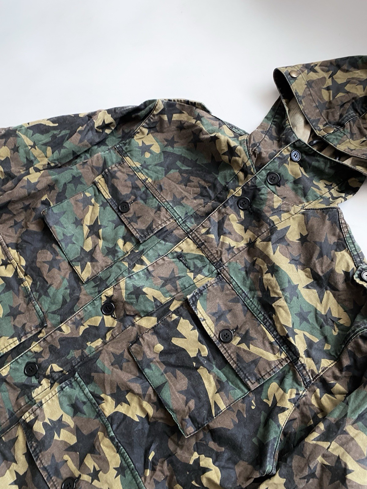 SAINT LAURENT PARIS RARO PARKA GIACCA MIMETICA STELLA TAGLIA S