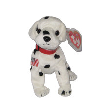 RARE RESCUE DALMATION FIREFIGHTER DOG TY BEANIE BABIE MWMT FREE SHIPPING