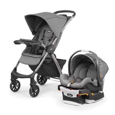 Chicco Mini Bravo Plus Travel System, Stroller w/Car Seat, Slate creased Box