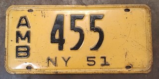 1951 New York Ambulance license plate