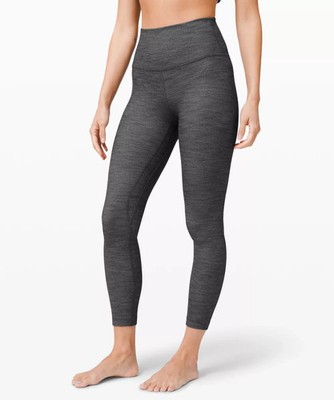 Lululemon Align Pants II Gray Herringbone Leggings Yoga Gym Crop Leggings Sz 6