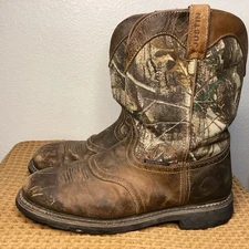 Justin Stampede Trekker Mens Sz 13 D Camo Brown Leather Work Boots WK4675
