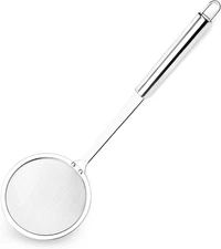 Stainless Steel Fat Skimmer Spoon - Fine Mesh Food Strainer for Grease Gravy an