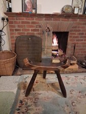 Rustic Wooden Milking / Birthing Stool  – Unique Vintage-Style Design 