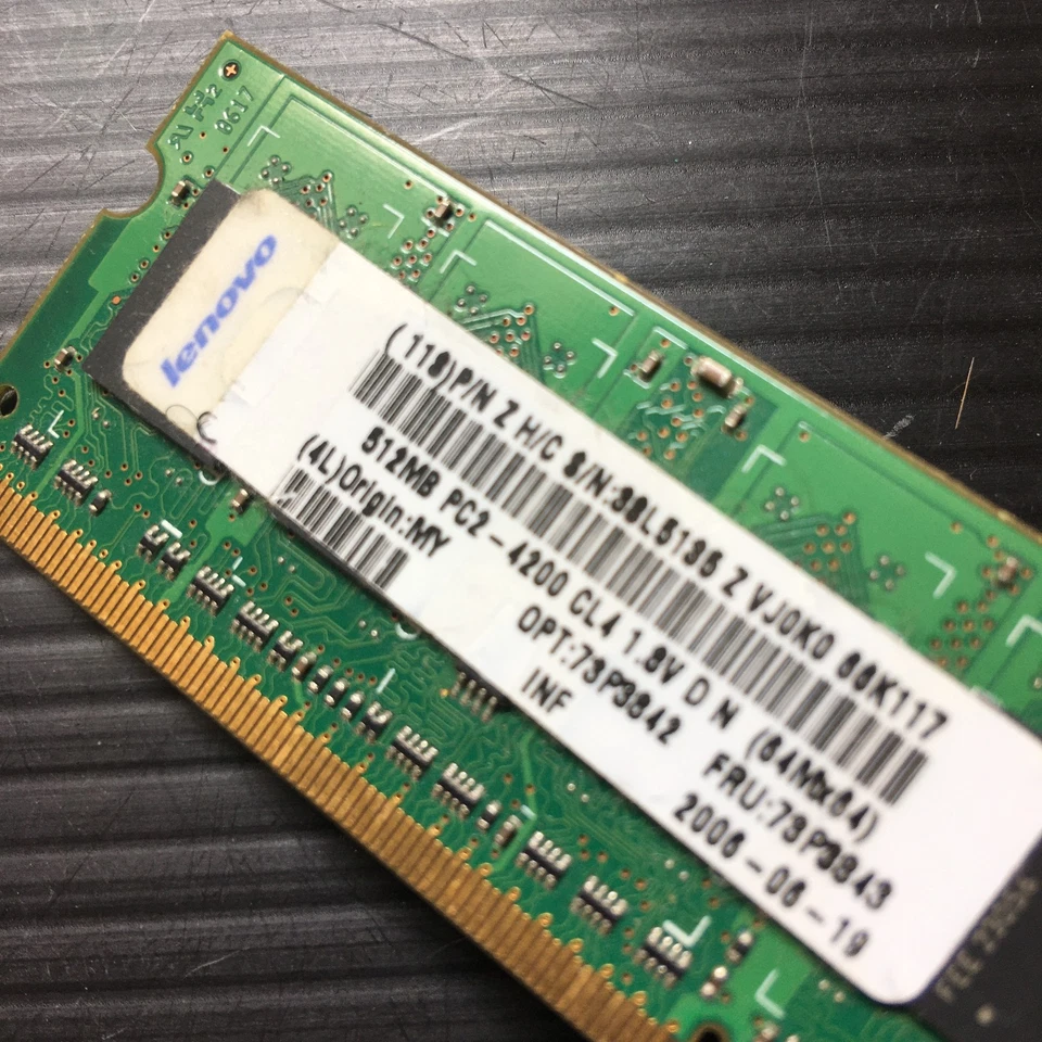 Lenovo 512MB 2Rx16 PC2-4200S-444-12-A0 HYS64T64020HDL-3.7-B PC Memory - Image 3 of 3