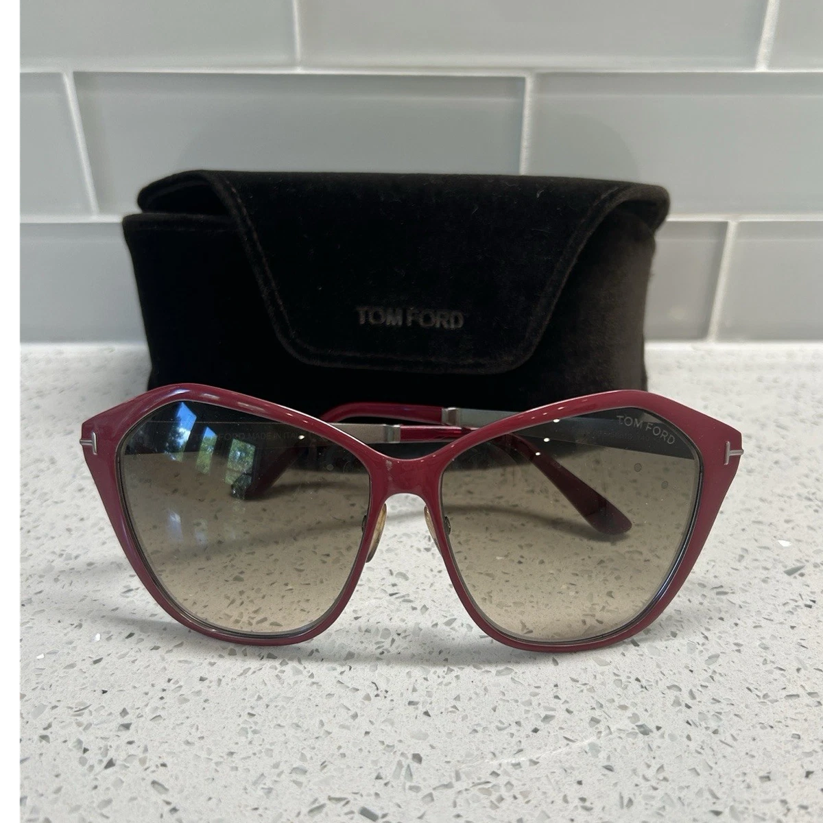 Tom Ford Bordeaux Gradient Cat Eye Sunglasses NWT | Burgundy TF Luxury Eyewear NEW TOM FORD TF 1014 71A BORDEAUX BURGUNDY AUTHENTIC  main image 3