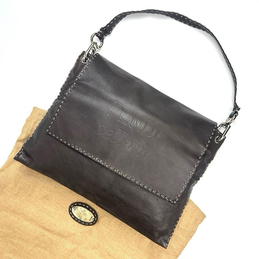 Fendi Celeria Big Logo Calfskin Shoulder Bag with Storage