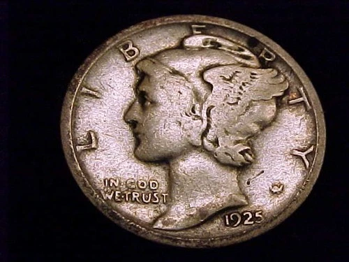 1925-D  Mercury Dime, a strong Good  grade coin