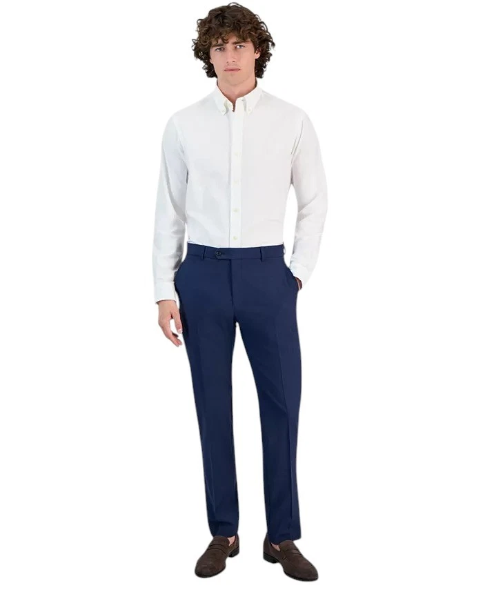 Tommy Hilfiger Mens Modern fit Dress Pants 38 / 30 Navy Blue Solid Stretch