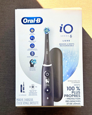 Oral-B iO Series 6 Luxe Electric Toothbrush Black Rechargeable Bluetooth App