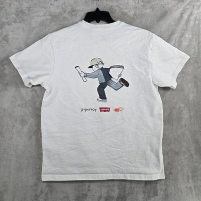 Levi's x Paperboy Paris x Beams T-Shirt White Mens Large Heavy