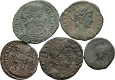 ROM, Lot 5 St&uuml;ck sp&auml;tr&ouml;mische Bronzem&uuml;nzen