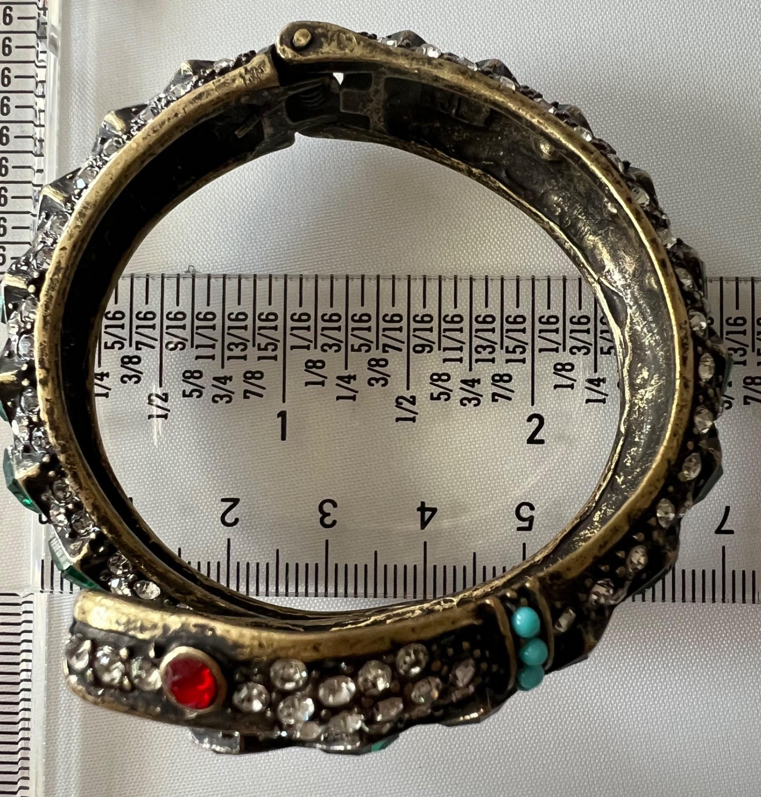 SNAKE Serpent Hinged Bracelet ruby turquoise KJL … - image 19