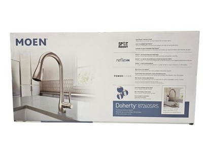 MOEN Doherty Single Handle Pull-Down Sprayer Kitchen Faucet In Stainless