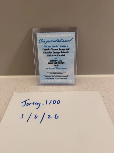 2025 Topps Cosmic Chrome Stephen Curry Orange Galactic Refractor (RAW)