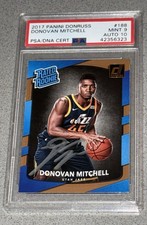 2017-18 Panini Donruss Donovan Mitchell Signed RC Rookie #188 (PSA 9 w/ 10 Auto)