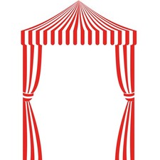 3 Pcs Carnival Party Decorations Circus Tent Awning Halloween Red White Banne...