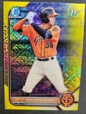 2022 Bowman Mega Box Yellow Mojo Refractor 4/75 Adrian Sugastey #BCP-19 