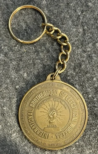 VTG IBEW Iconic Logo Key Fob Ring Keychain Ohms Law video thumbnail