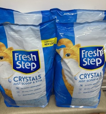 Fresh Step Crystals Scented Cat Litter 8lb Bags Lot of 4 Dust Control