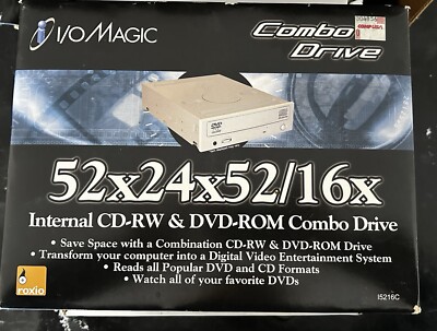 I/O Magic 52x24x52/16x Internal CD Rewritable Drive & DVD-ROM Combo Drive. NEW