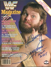 AM780   Hacksaw Jim Duggan  signed Vintage WWF Wrestling Magazine w/COA