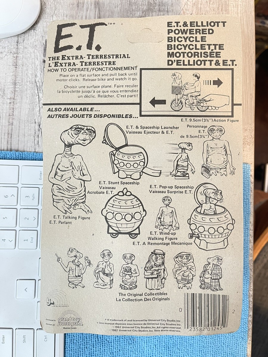 VINTAGE 1982 E.T. & Elliot Powered Bicycle Toy Sealed in Box