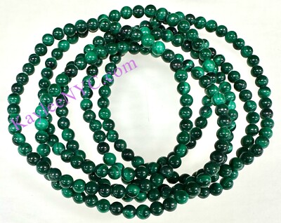 Wholesale 6 Pcs 4mm Malachite Natural Healing Stretch Bracelet 7.5''