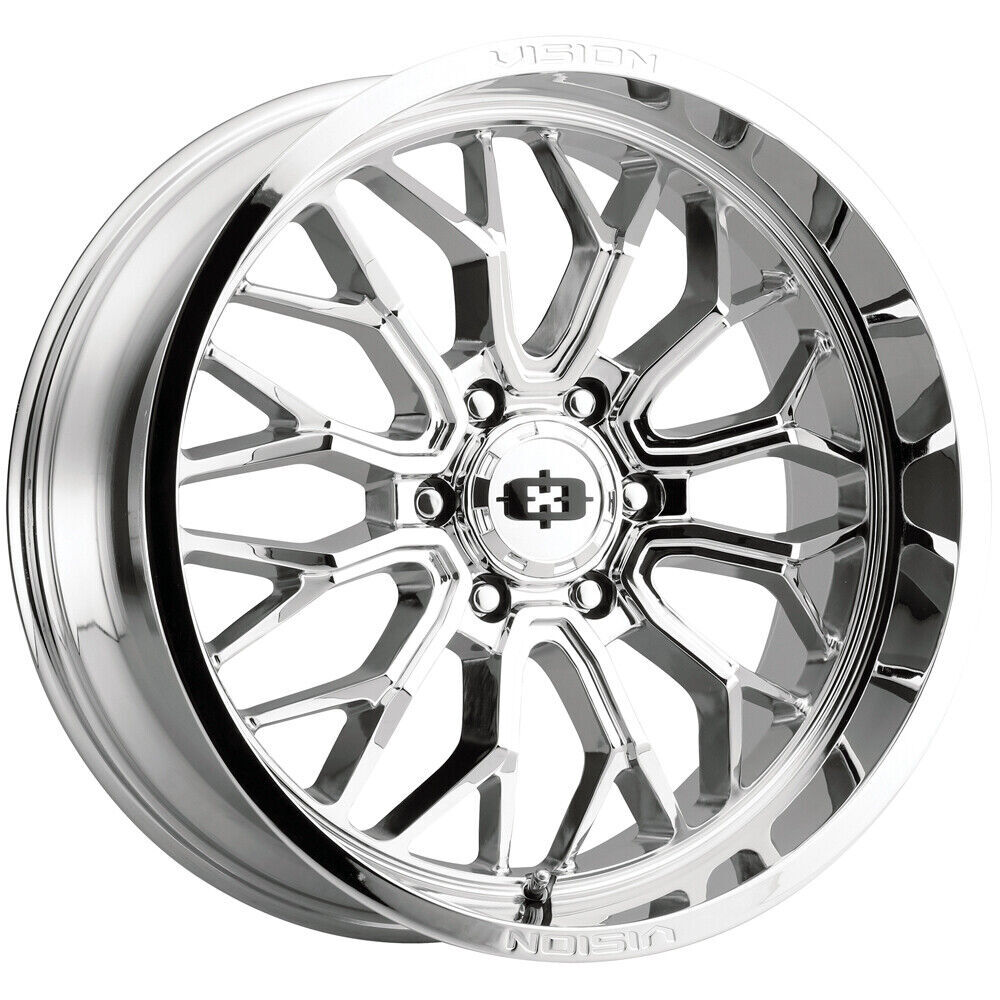 18x9 Chrome Wheels Vision 402 Riot 6x5.5/6x139.7 -12 (Set of 4