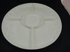 Over and Back Classic White  Divided Pottery Platter/Tray; Italy 19" 
