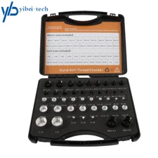 Nut and Bolt Thread Identifier Gauges 44 PCS 23 Metric And 21 Inch in Case