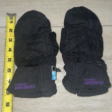 Vintage Conroy Watershed Ski Mitten Glove Black Fleece Lining Juniors Med