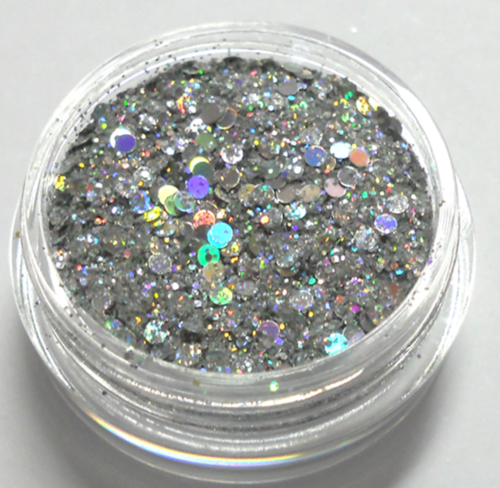 Nail Art SILVER Hologram Glitter MIX *SILVER CRASH l 522 l* NEW only with us! - Picture 1 of 2