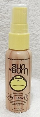 Sun Bum 3 IN 1 LEAVE IN Hair Treatment Revitalizing Coconut Oil 1.5 oz/44mL New